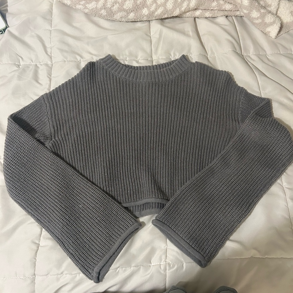 cropped wild fable waffle knit sweater